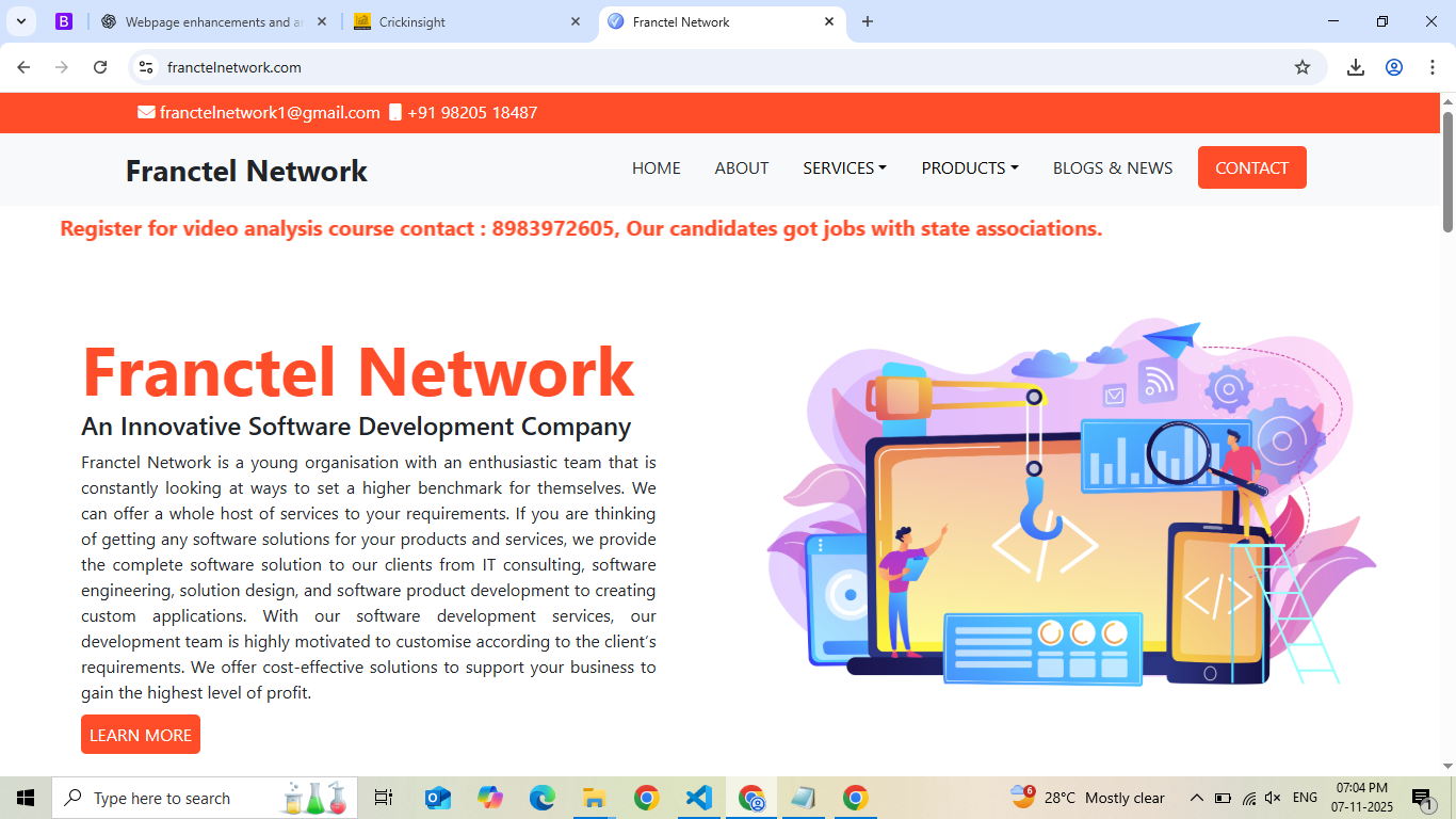 Franctel Network website